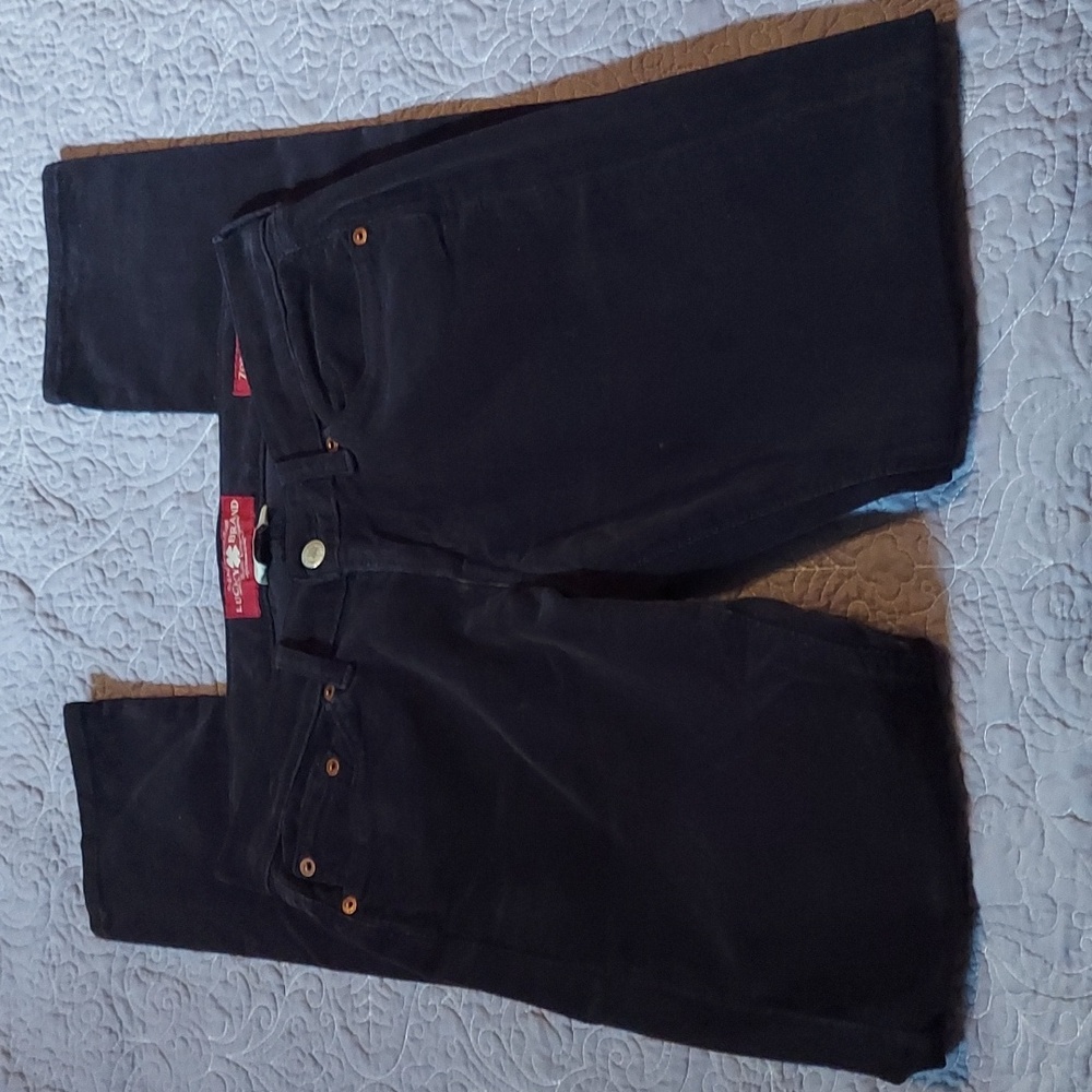 LUCKY BRAND ZOE SKINNY CORDUROY JEANS 4/27 Stretch BLACK EUC Like New! Rare